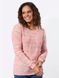 Свитер с круглым вырезом в меланжевом цвете фламинго-экрю WITT WEIDEN