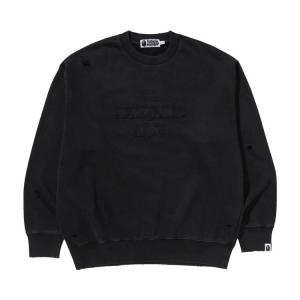 Толстовка BAPE Garment Dye Logo Relaxed Fit Crewneck Sweatshirt, Black