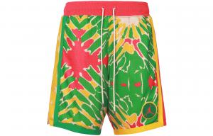 Jordan Мужские баскетбольные шорты, спортивные, красный/зеленый/темно-серый, средней прямой посадки