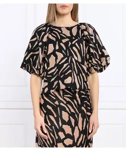 Льняная блузка Cropped fit Dkny, коричневый