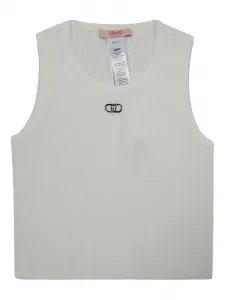 Топ в рубчик с логотипом Liu Jo Kids, белый