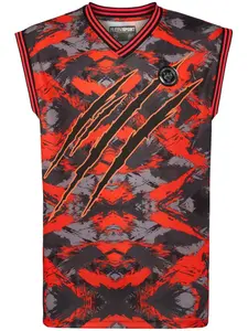 Топ с камуфляжным принтом и логотипом Plein Sport, оранжевый