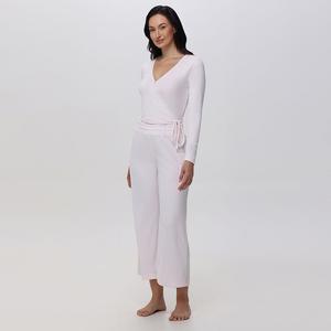 Женский комплект из пижамного топа и пижамных штанов с запахом Adyson Parker, цвет Ballet Pink