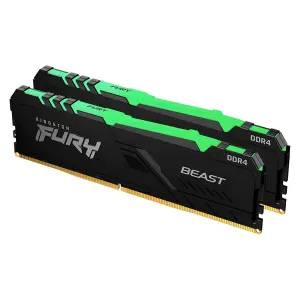 Модуль памяти Kingston Fury Beast RGB, 32 ГБ DDR4 (2x16 ГБ), 3200 МГц, CL16, KF432C16BBAK2/32, черный