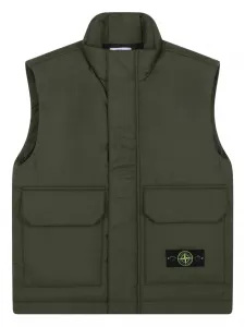 Дутый жилет с карманами Stone Island Junior, зеленый