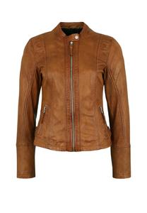 Кожаная куртка Elly в модном образе 7eleven, цвет Cognac
