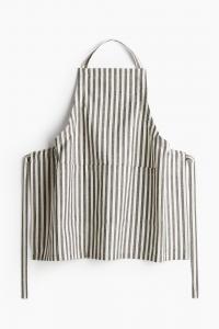 Фартук H&M Home Apron With An Admixture Of Cotton, темно-серый/кремовый