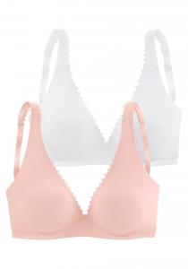 Треугольный бюстгальтер PETITE FLEUR, Rose/White
