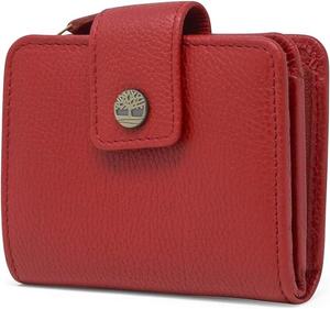 Женский кожаный маленький кошелек Timberland с индексатором RFID, красный