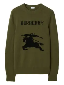 Свитер вязки интарсия Burberry, зеленый