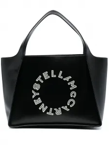 Сумка-тоут с английской вышивкой Stella Mccartney, черный