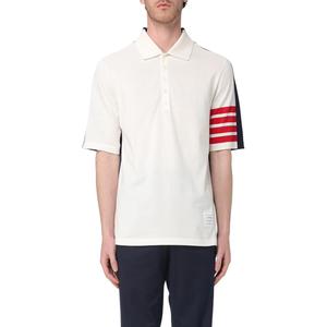 Поло с цветными блоками THOM BROWNE, белый