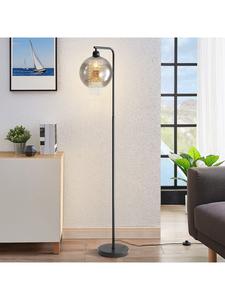 Напольная лампа с одним плафоном E27, выполненная из дымчато-серого хрусталя, высота 163,5 см