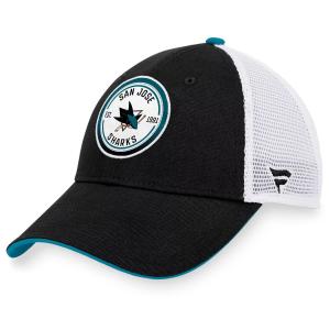 Мужская черно-белая фирменная кепка Fanatics San Jose Sharks Iconic Gradient Trucker Snapback
