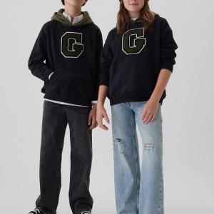 Толстовка с капюшоном с нашивкой-логотипом унисекс Gap, черный