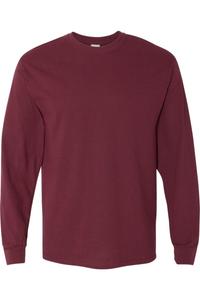Футболка с длинным рукавом из плотного хлопка Gildan, бордовый