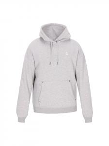 DreiMaster Мужская толстовка с капюшоном серого меланжевого цвета