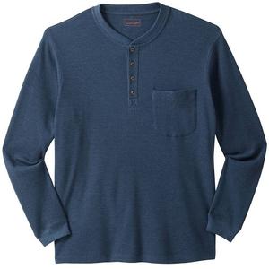 Boulder Creek By Kingsize Мужские большие и высокие термосумки с карманами и удлиненной курткой Henley, цвет Heather Navy