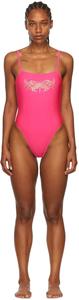 Эксклюзивный розовый цельный купальник SSENSE из полиэстера Collina Strada