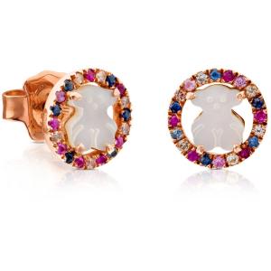 Серьги Tous Camille, розовое серебро/перламутр/сапфир