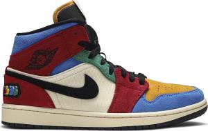 Кроссовки Blue The Great x Air Jordan 1 Mid Fearless, разноцветный