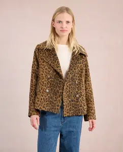 Женская короткая куртка с узором и двойной застежкой Molly Bracken, коричневый