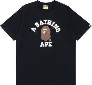 Футболка BAPE College Tee 'Black', черный