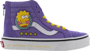 Кеды Vans The Simpsons x Sk8-Hi Zip Kids Lisa 4 Prez, фиолетовый