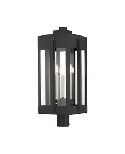 Уличный фонарь Lexington с тремя лампами на столбе Livex, black