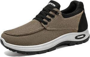 Мужские кроссовки для бега с дышащей мягкой подошвой, удобные прогулочные обувь с толстой подошвой, легкие повседневные спортивные туфли на молнии Qacksv, желтый