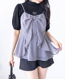 Бюстье из тюля с крупными лентами.