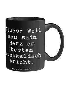 Кружка блюз Мелодия сердца с надписью Saying in Black Mr. & Mrs. Panda