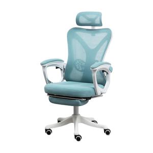 Игровое кресло Insdea YKA024, Sponge, сталь, подставка для ног, голубой/белый