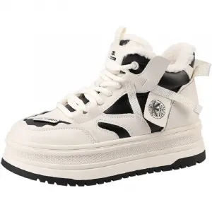 Mulinsen Износостойкие низкие скейтерские туфли на платформе для женщин - бежево-черные, цвет Beige Black