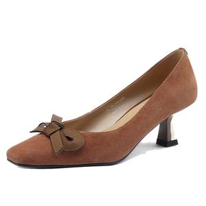 XICUNMINGWU Туфли на тонком каблуке 5 см, женские, коричневые