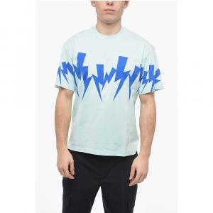 Футболка JUMBLED BOLT облегающего кроя с круглым вырезом Neil Barrett, Light Blue