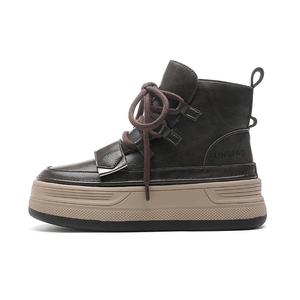 Короткие зимние ботинки женские LINGPAO, Coffee