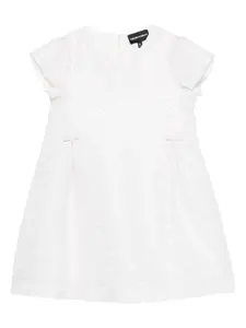 Фактурное платье с бантом Emporio Armani Kids, белый
