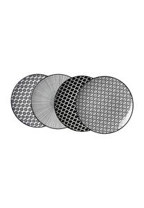Чёрно-белые десертные тарелки Takeo ø 21,5 см 4 шт Ritzenhoff & Breker
