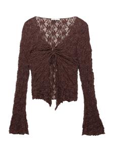 Блуза Pull&Bear, темно-коричневый