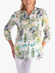 Футболка с цветочным принтом Majestic Garden chesca, White/Green