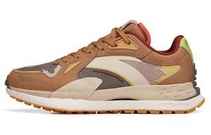 Кроссовки женские низкие клетчатые коричневые/зеленые сосновые/светло-коричневые Anta