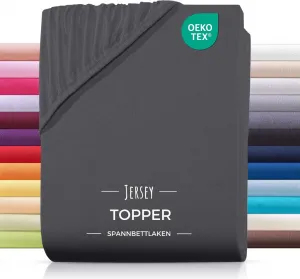 Простыня на резинке из джерси 140x200 см, антрацит Carpe Sonno