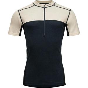 DEVOLD Мужская функциональная рубашка Lauparen Merino 190 Zip Tee Raw White-ink-black