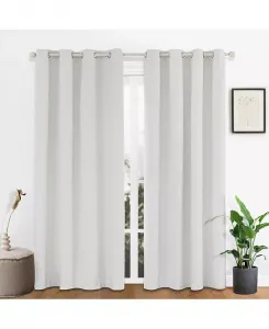 Пара штор с люверсами из 100% льняной ткани с затемнением (2 панели) Awesome Home, white