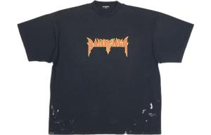 Футболка мужская Balenciaga, черный / оранжево-желтый