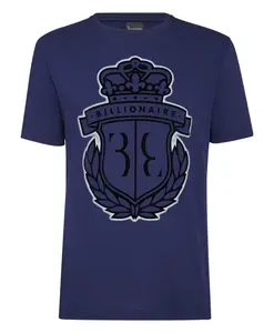 Футболка с круглым вырезом и гербом Billionaire, синий