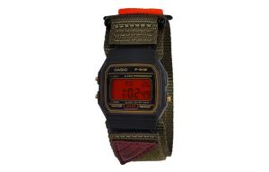 CASIO Мужские часы Retrofit Series с кварцевым механизмом и нейлоновым ремешком, черный циферблат