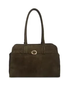 Замшевая сумка через плечо с ремнем - эксклюзив Aqua, зеленый