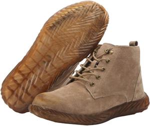 Защитная обувь для мужчин с стальным носком, безопасные кроссовки, женские противоскользящие ботинки, унисекс, защитная легкая дышащая промышленная обувь (Цвет: коричневый, Размер: 6.5 US) Hisxus